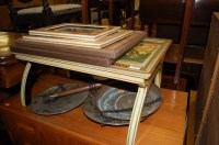 Lot 1190 - An Eastern lacquered tea-tray table; together...