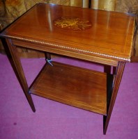 Lot 1194 - An Edwardian mahogany floral satinwood inlaid...