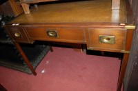 Lot 1204 - A campaign style mahogany and brass mounted...