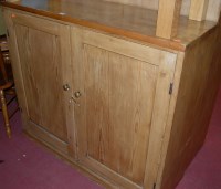Lot 1205 - A Victorian pine double door side cupboard,...