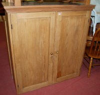 Lot 1206 - A Victorian pine double door side cupboard,...