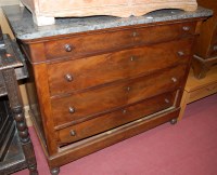 Lot 1212 - A 19th century French mahogany commode, having...