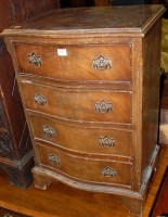 Lot 1216 - A small reproduction mahogany serpentine...