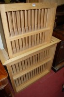 Lot 1221 - A contemporary light oak handmade two-tier...