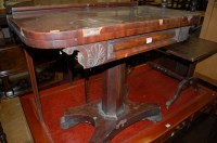 Lot 1233 - A William IV mahogany round cornered fold-over...