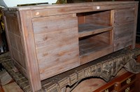 Lot 1242 - A pine low media unit, having open central...