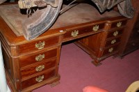 Lot 1243 - A large Georgian style mahogany round cornered...