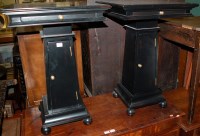 Lot 1244 - A pair of contemporary black lacquered square...