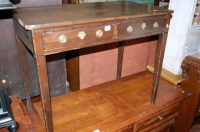 Lot 1246 - A 19th century mahogany two-drawer side table,...