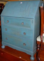 Lot 1264 - An early 20th century painted oak slopefront...