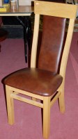 Lot 1273 - A set of six contemporary light oak and tan...