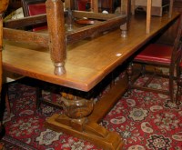 Lot 1280 - A 17th century style oak long refectory table...