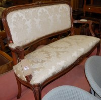 Lot 1292 - A Louis XV style beech, cream floral...