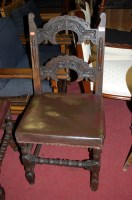 Lot 1299 - A pair of 17th century style moulded oak...