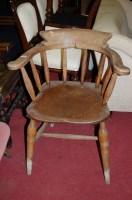 Lot 1300 - An early 20th century elm seat and beech...