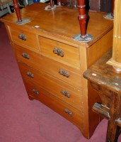 Lot 1318 - An Edwardian satin walnut chest of two short...