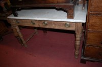 Lot 1325 - A late Victorian pitched pine and white marble...