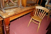 Lot 1339 - A Victorian style round cornered plank top...