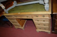 Lot 1343 - A Victorian pine and gilt tooled green leather...