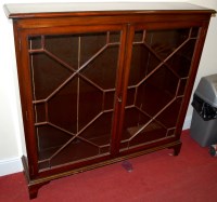 Lot 1358 - A mahogany astragal glazed double door...