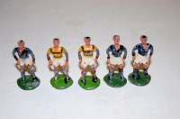 Lot 1508 - A collection of lead hollowcast rugby players,...