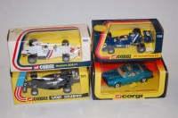 Lot 1528 - Four various boxed Corgi Toys, Formula I...