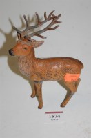 Lot 1574 - A lead hollowcast figure of a stag (one leg...