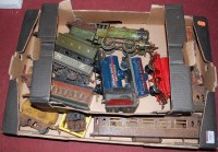Lot 1667 - Two trays containing a qty of playworn Hornby...