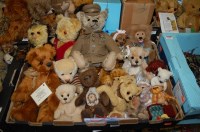 Lot 1678 - One box qty mohair & plush collectable bears...