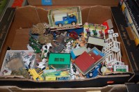 Lot 1683 - One box qty Britains and other plastic and...