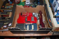 Lot 1710 - Two trays of mixed diecast and plastic cars to...