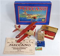Lot 3294 - A Meccano No. 0 constructor's plane comprising...