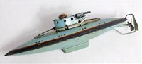 Lot 3219 - A Gebruder Bing submarine circa 1921, finished...