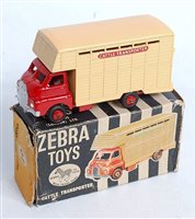 Lot 2665 - A Zebra Toys Bembros No.20 cattle transporter,...