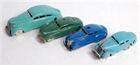 Lot 3342 - Four various Schuco pre and post war motorcars...