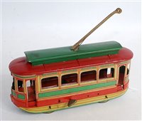 Lot 3344 - A 1930s German Orobor clockwork tinplate tram
