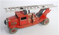 Lot 3346 - A 1930s Wells tinplate fire engine with...