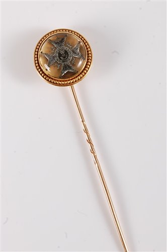 Lot 2549 - A Rifle Brigade reverse painted intaglio stick...