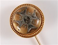 Lot 2549 - A Rifle Brigade reverse painted intaglio stick...