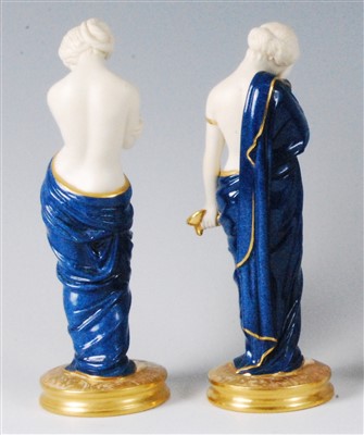 Lot 1096 - A pair of Royal Worcester porcelain figurines...