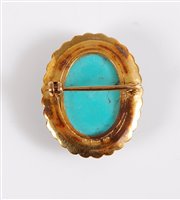 Lot 2587 - A 9ct turquoise, cultured pearl and lapis...