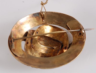 Lot 2585 - A 19th century brooch, the unmarked yellow...