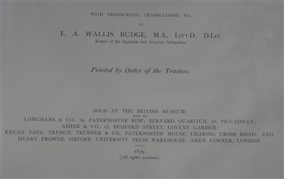 Lot 1045 - BUDGE, E.A. Wallis, The Book of the Dead....