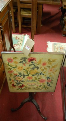 Lot 1267 - A 19th century mahogany and floral tapestry...