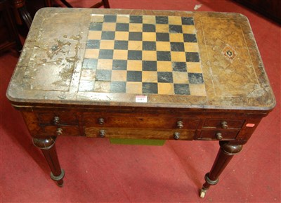 Lot 1415 - A mid-Victorian figured walnut and inlaid...