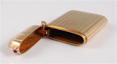 Lot 1188 - A yellow metal vesta case, the case having a...