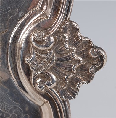 Lot 1112 - A 19th century French silver tray, of shaped...
