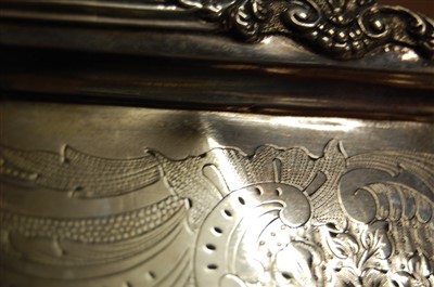Lot 1112 - A 19th century French silver tray, of shaped...