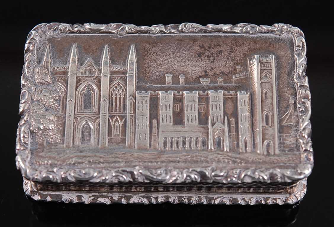 Lot 1121 - A William IV silver 'castle-top' vinaigrette,...