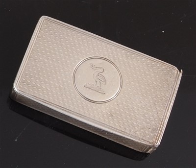 Lot 1131 - An early 20th century Dutch silver snuff box,...